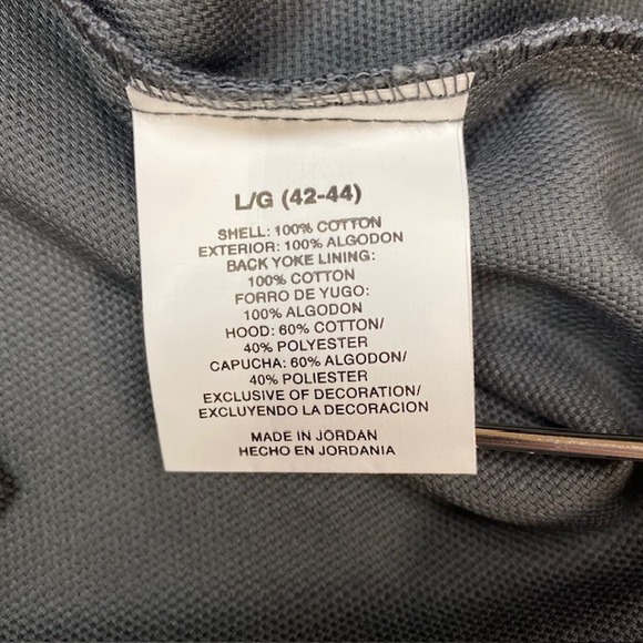 Wrangler Workwear Mens L/G Hooded Shirt Jacket Button Up Gray Long Sleeve‎ - Picture 7 of 8